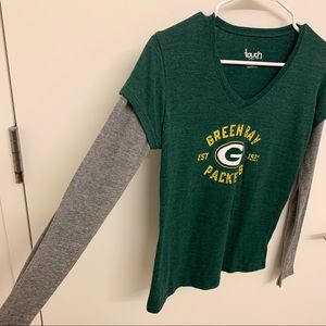 Green Bay Packers Long Sleeve Vneck Shirt